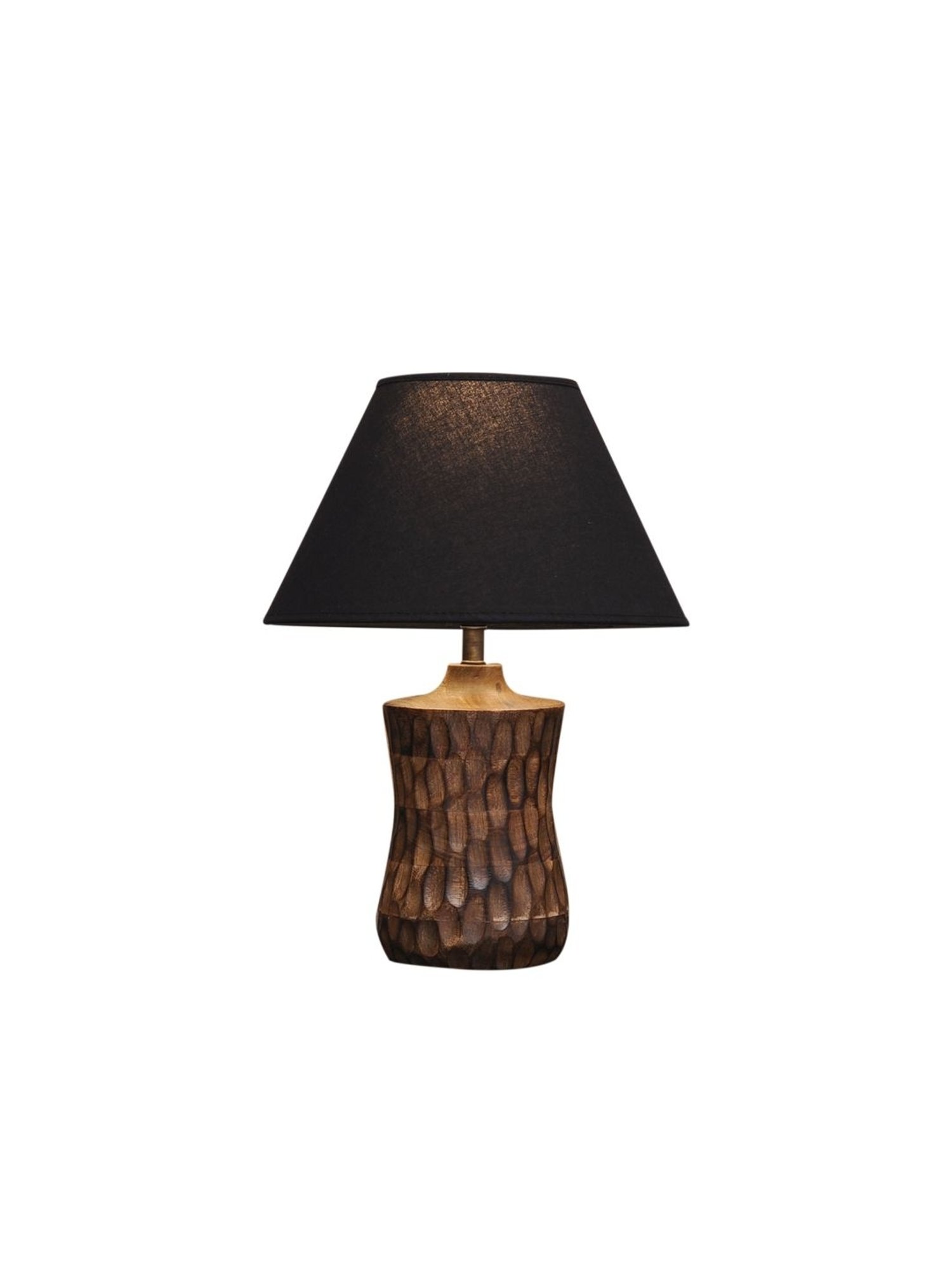 Kapoor Lamp Shades Brown & Black Wood Emmett Carved Table Lamp