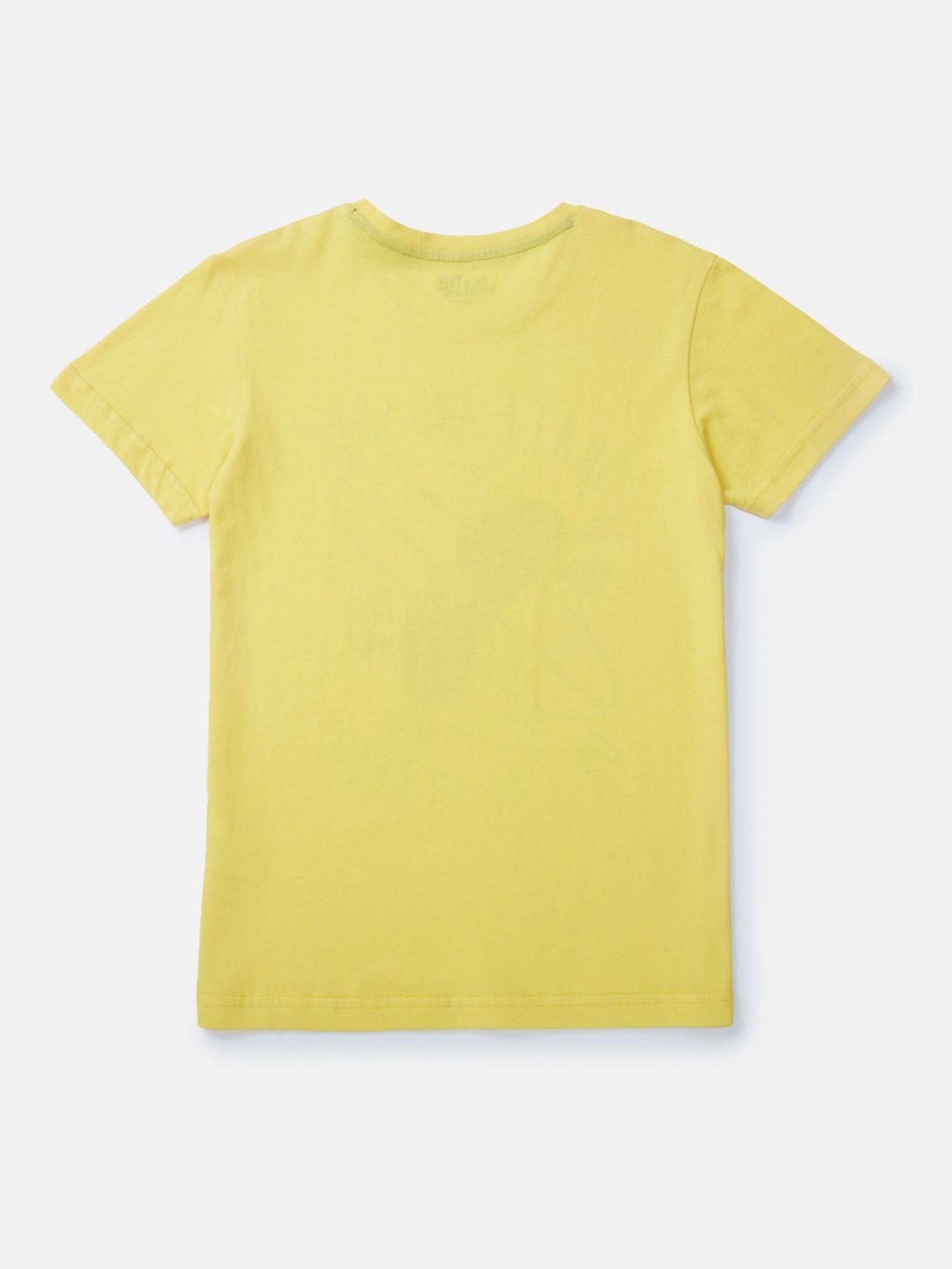 Palm Tree Kids Yellow Printed T-Shirt