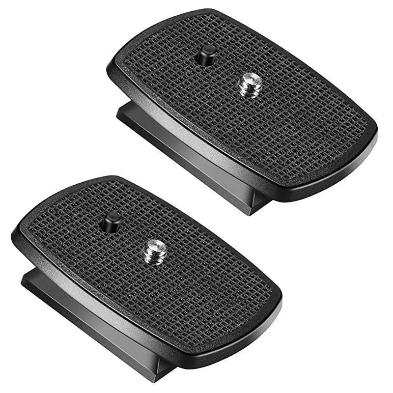 2Pack Black Quick Shoe QR Plate Tripod Head with AntiSlip Rubber Pads for  SAB264 and SAB234 Tripods Made of ABS Plastic Material