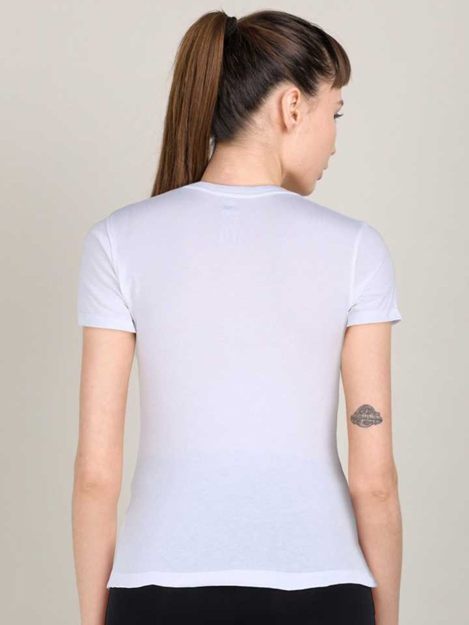 New Balance White Round Neck T-Shirt