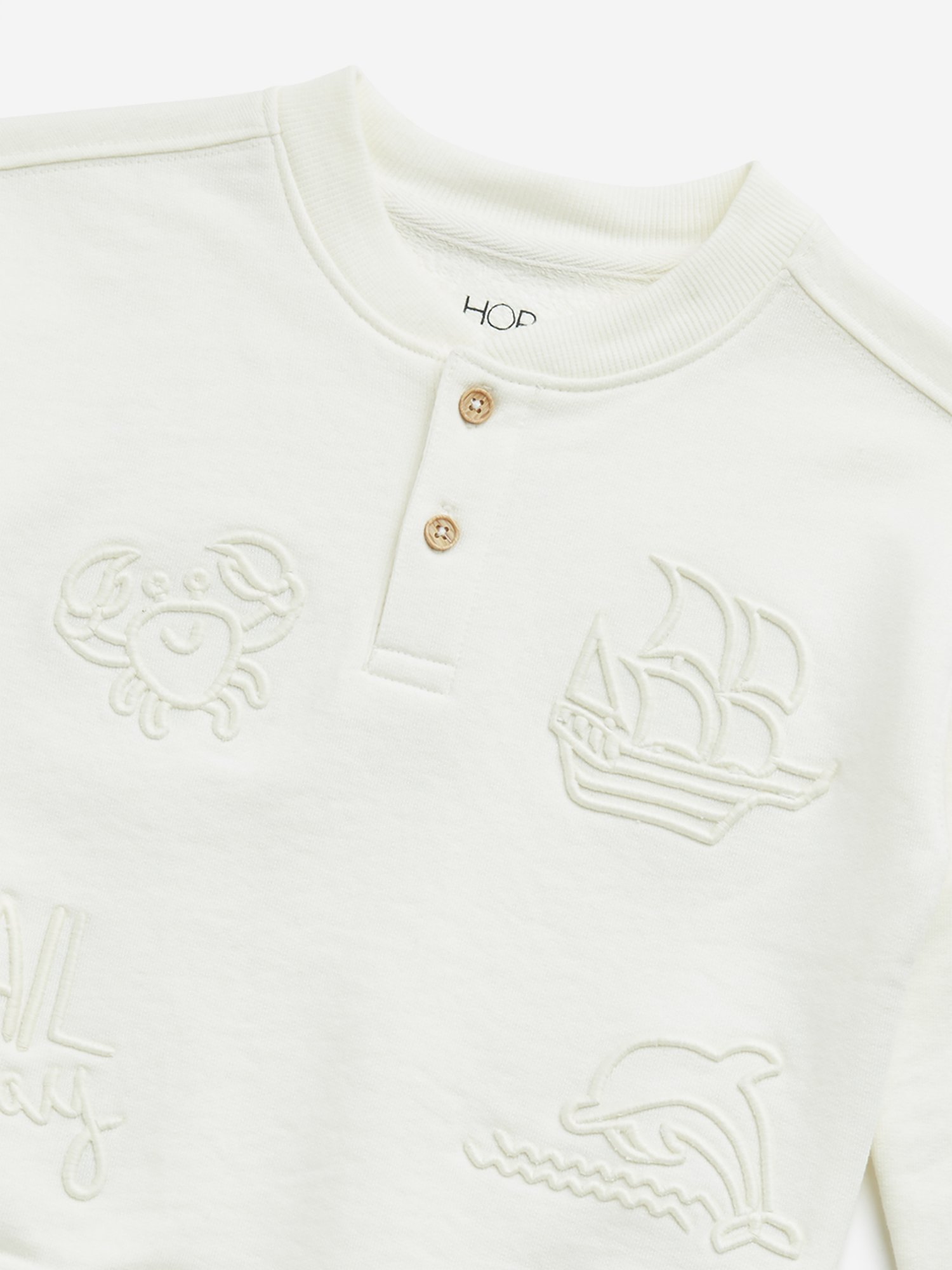 HOP Kids by Westside White Embossed Sweatshirt