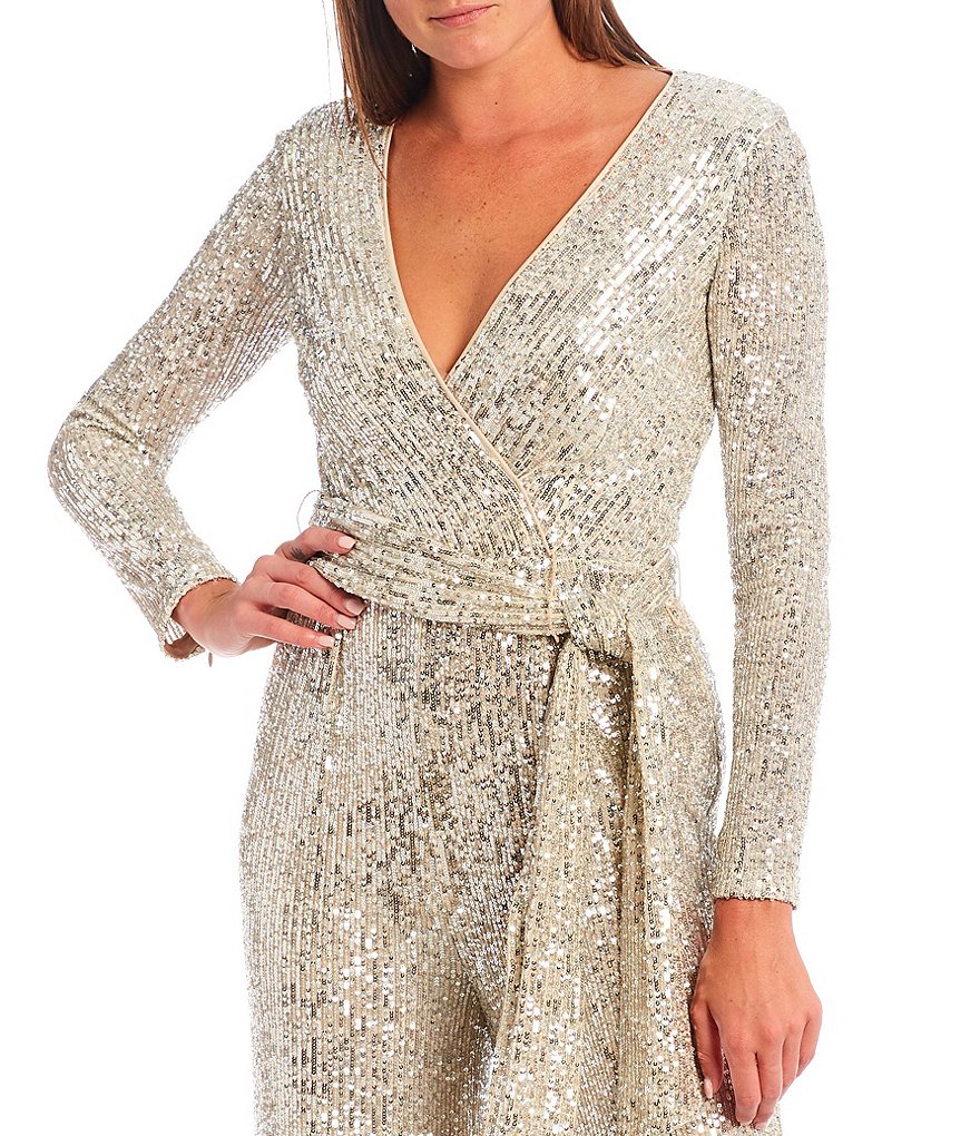 Laundry by Shelli Segal Ruffle Front Stretch Crepe Faux Wrap Dress