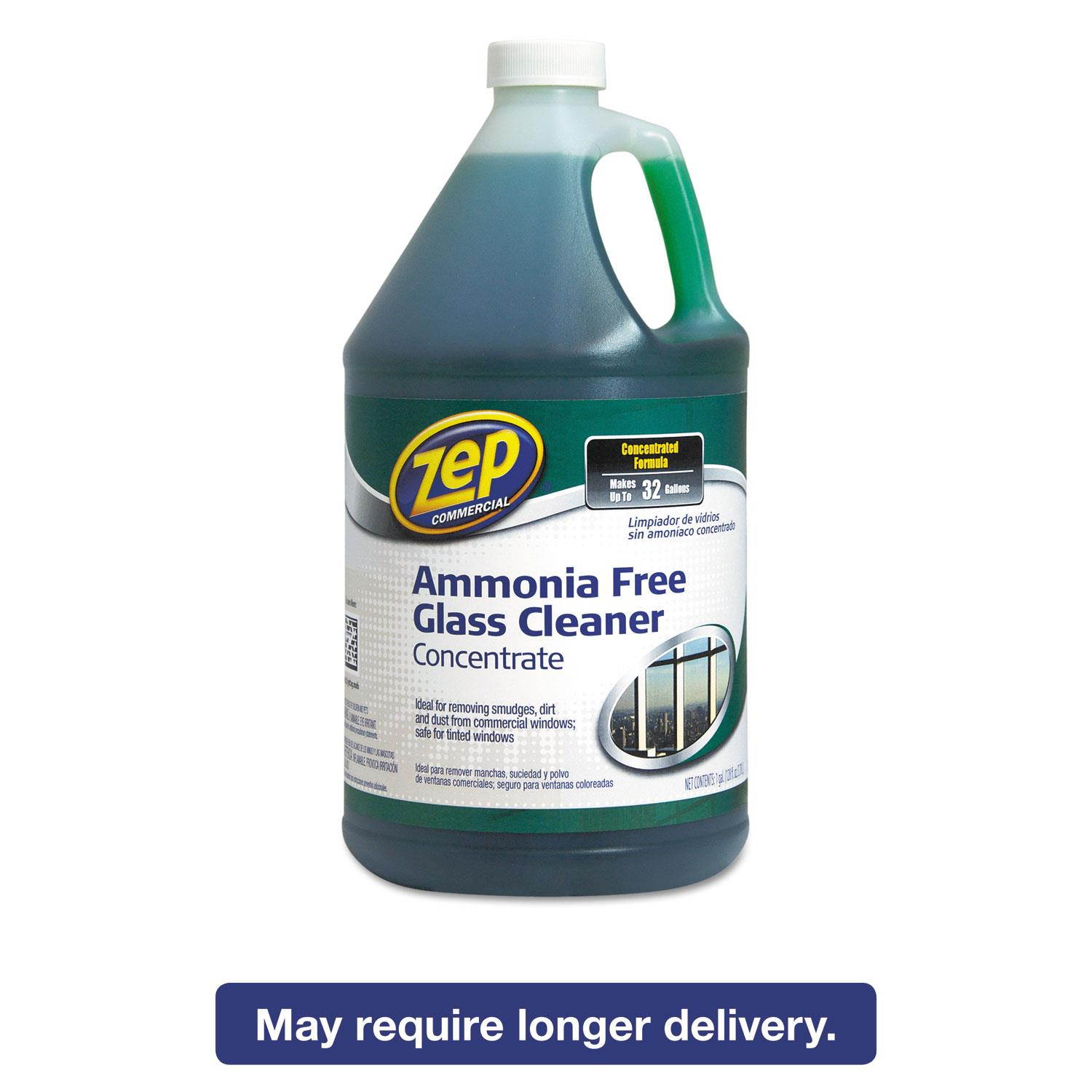 Zep Commercial ZU1052128, Ammonia-Free Glass Cleaner, Agradable Scent, 1 gal Bottle