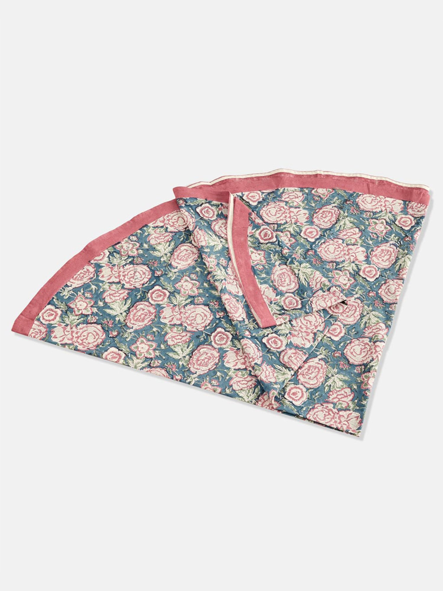 Fabindia Multicolor Cotton 116 TC 163 GSM Gulab Khas Round Dining Table Cover - Set of 6