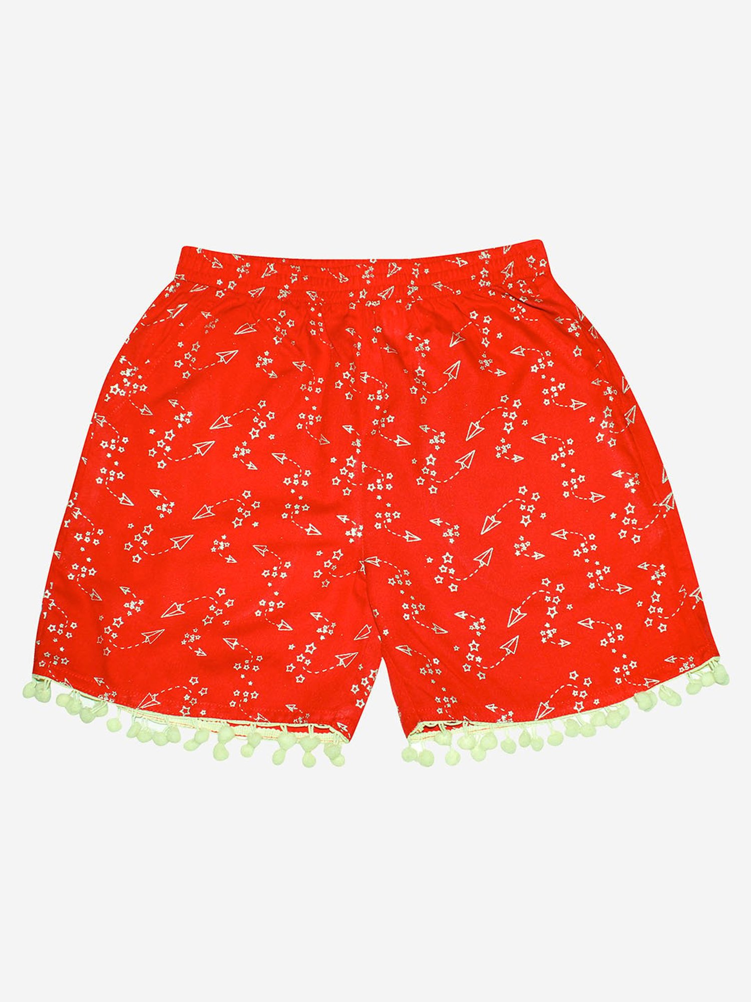 Kiddopanti Kids Red Printed Shorts