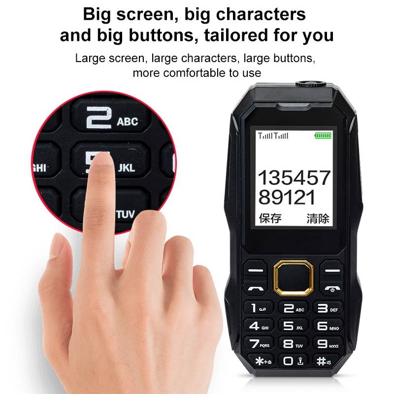 Special Mobile Phones, U002 Triple Proofing Elder Phone, Waterproof Shockproof Dustproof, 1200mAh Battery, 1.77 inch, Spreadtrum 6531E, 21 Keys, LED Flashlight, FM, BT, Dual SIM