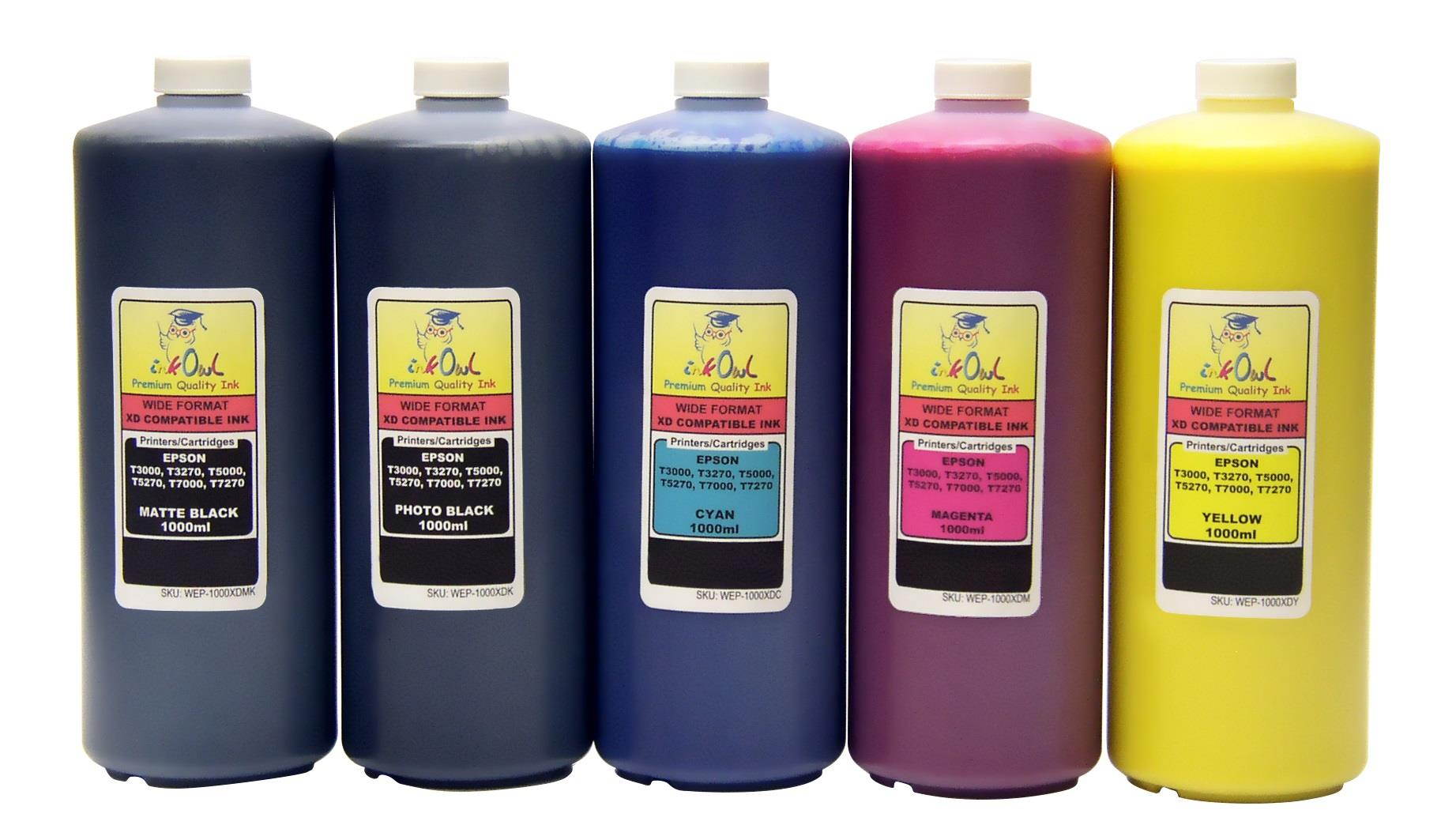 InkOwl Bulk Pigment Ink for EPSON SureColor T3000, T3270, T5000, T5270, T5270D, T7000, T7270, T7270D  (5x1L)