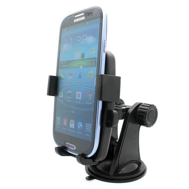 Easy Mount Rotating Car Mount Windshield Holder Cradle Window Dock Stand Strong Suction X7B for ZTE Grand X Max 2 X3 X4, Duo LTE XL, ZMax Pro Z981