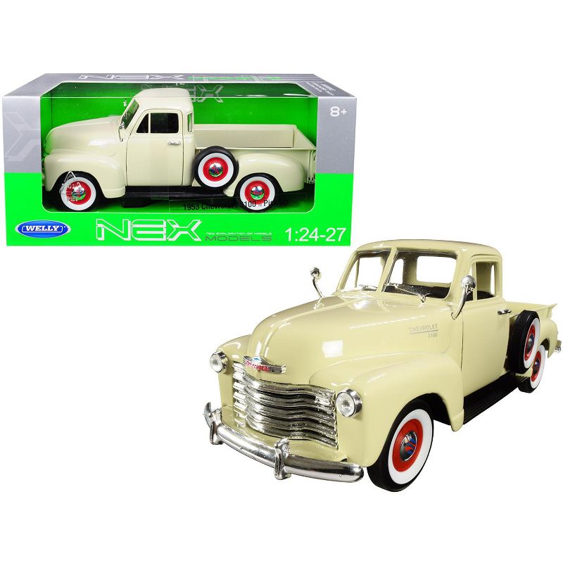 1953 Chevrolet 3100 Pickup Truck Cream 1/24-1/27 Diecast Model Car by Welly