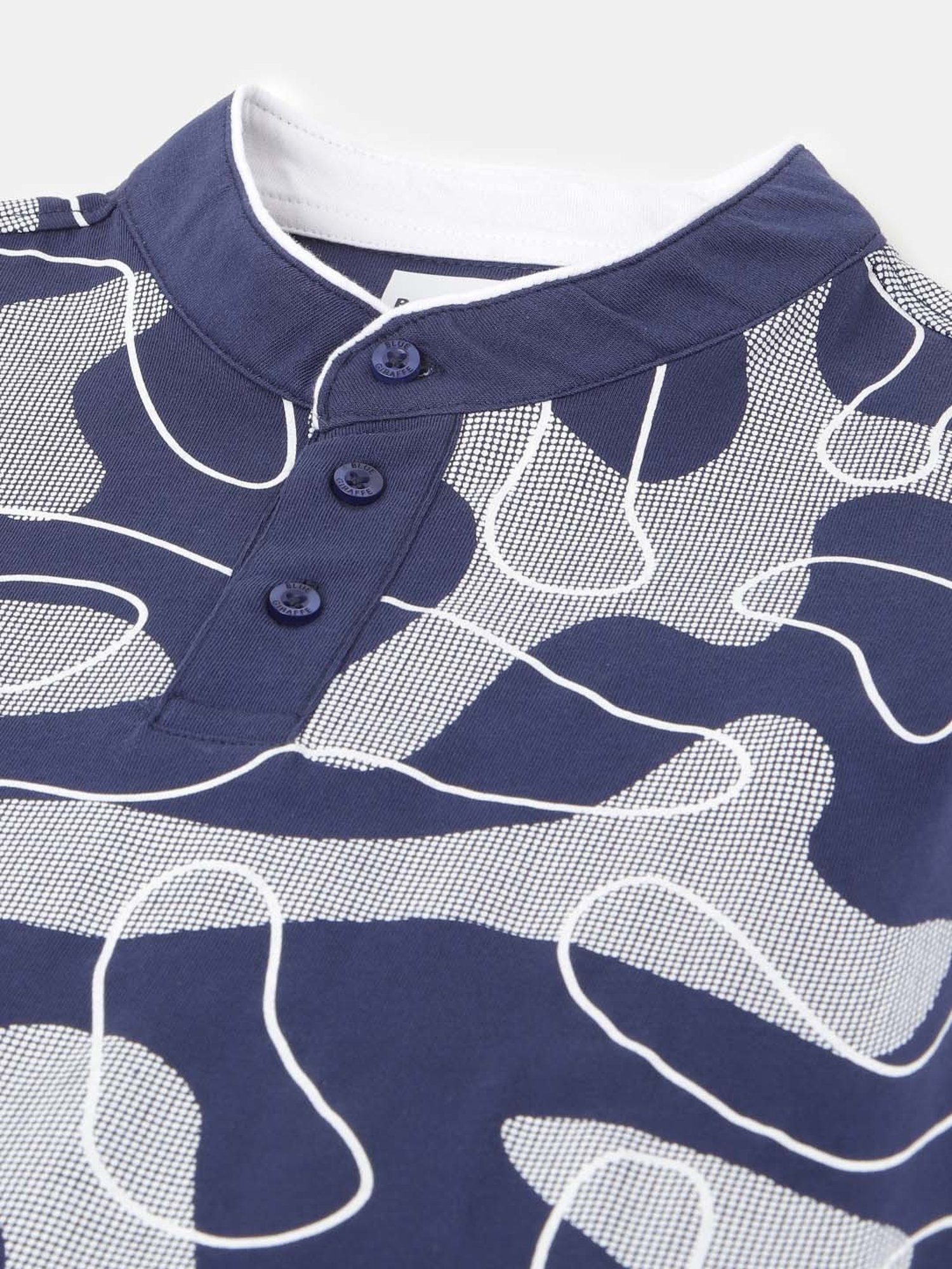 Blue Giraffe Boys Navy & Grey Cotton Printed T-Shirt