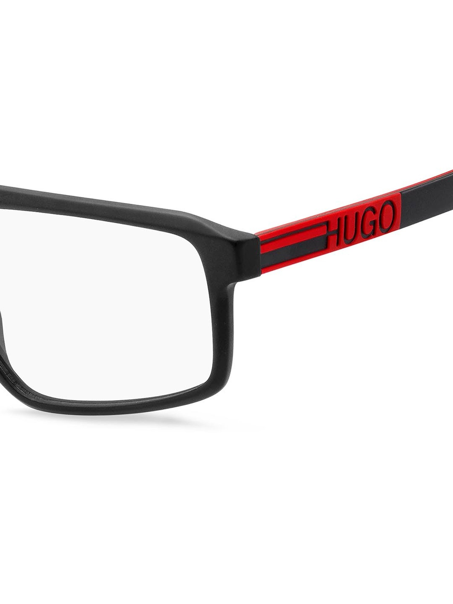 HUGO Black Rectangular Eye Frames for Men