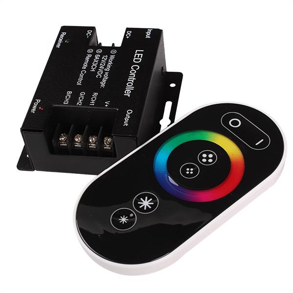 RGB LED Controller Remote Control Touch Panel DC12V-24V Max 18A 3 channels