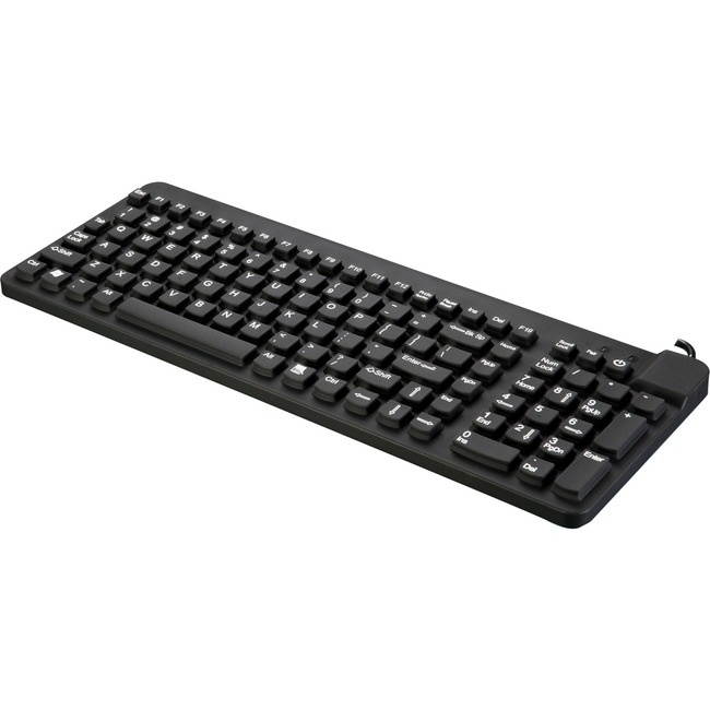 Man & Machine Premium Full Size Waterproof Disinfectable Keyboard - Black