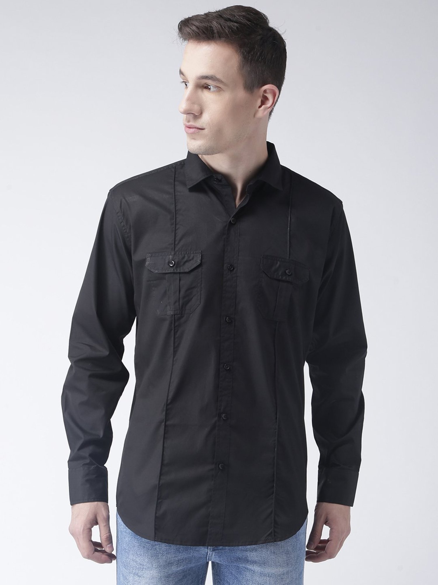 Hangup Plus Black Slim Fit Shirt