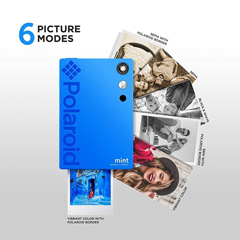 Zink  Mint Instant Print Digital Camera (Black), Prints on Zink 2x3 Sticky-Backed Photo Paper