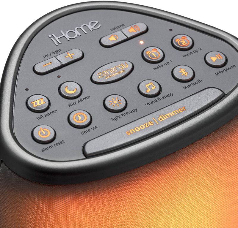 iHome Bluetooth Color Changing Bedside Sleep Therapy Machine White Speakers and Alarm Clocks