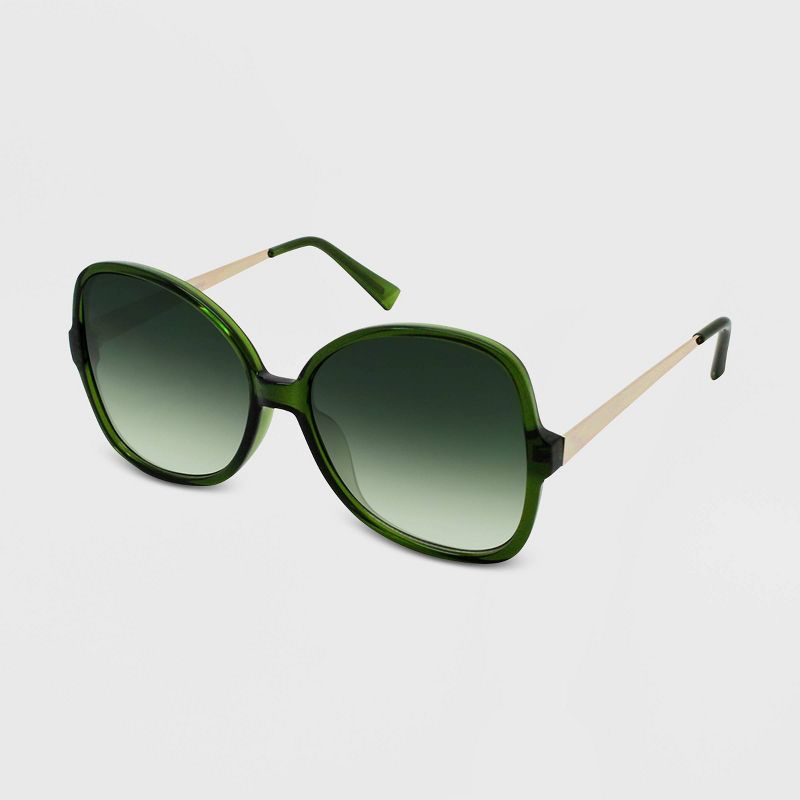 Women's Crystal Oversized Butterfly Sunglasses - Wild Fable™ Green