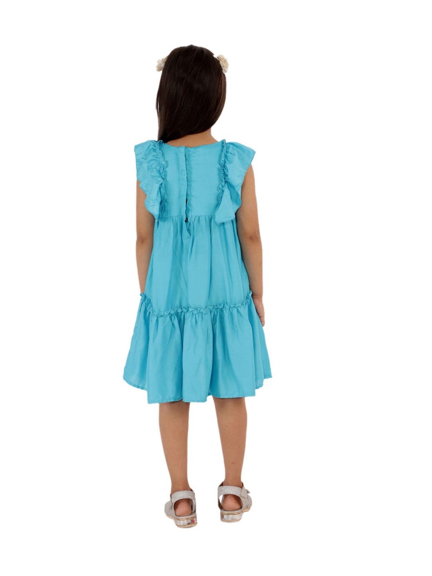 KidsDew Kids Blue Solid Dress