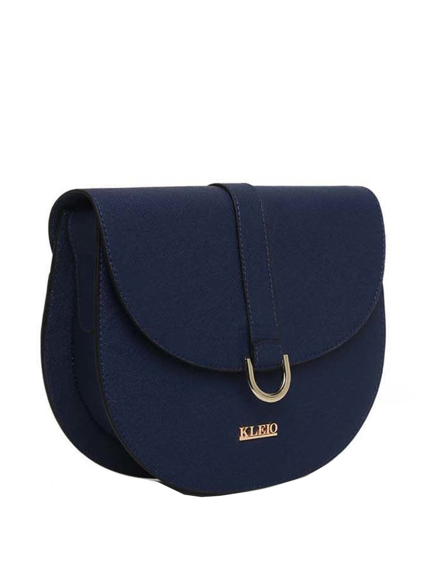 KLEIO Blue Solid Medium Shoulder Bag