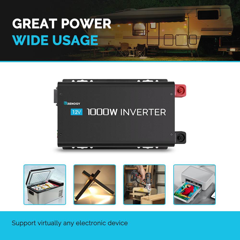 Renogy 1000W 12V Pure Sine Wave Inverter With Power Saving Mode