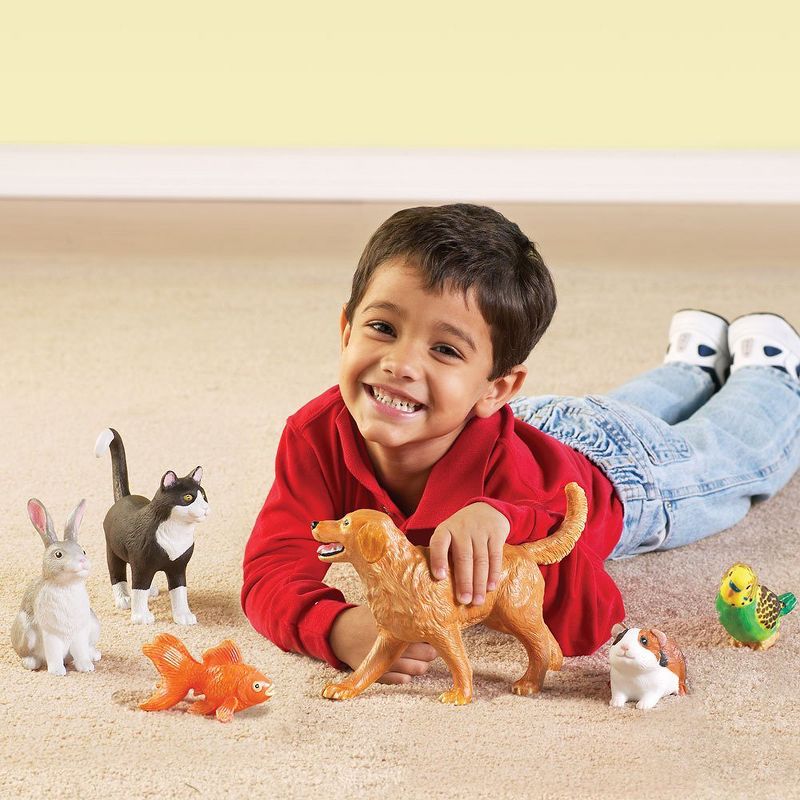 Learning Resources Jumbo Domestic Pets I Cat, Dog, Rabbit, Guinea Pig, Fish and Bird, 6 Animals