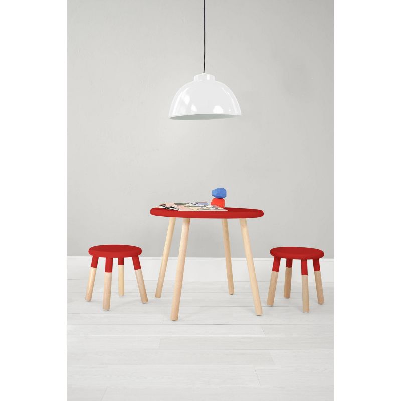 Set of 2 Peewee Wood Veneer Kids' Chairs Maple/Red - Nico & Yeye