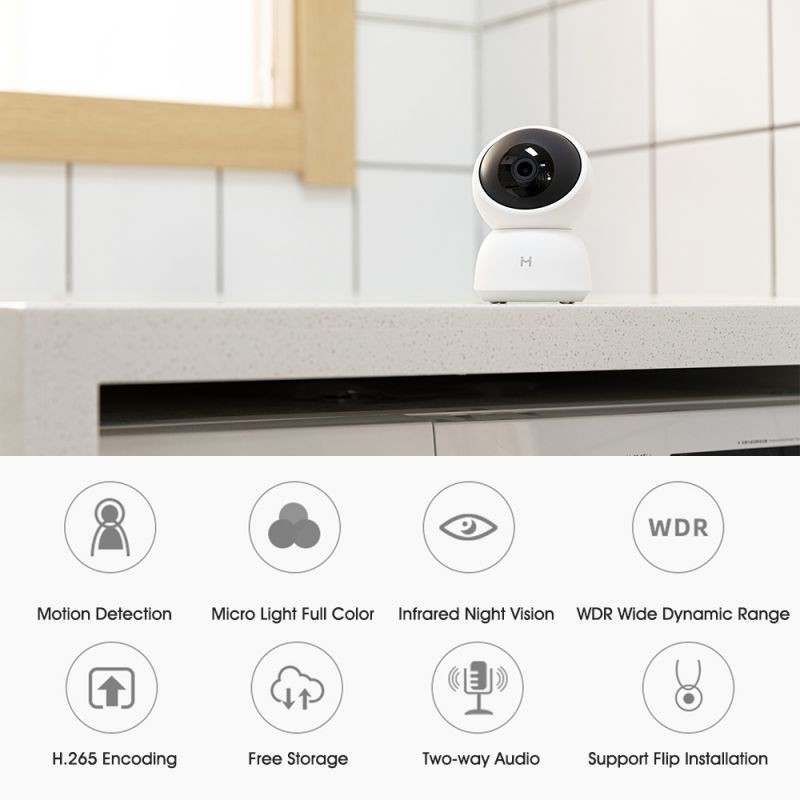 Global Version Xiaomi IMILAB A1 Baby Monitor IP Camera 360&deg; Panoramic Wireless Smart Security Camera AI Motion Detection Night Vision H.256 Full Color Home Security Device CMSXJ19E