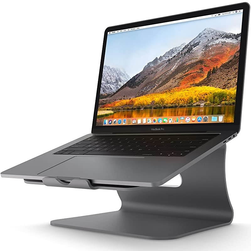 Laptop Stand  Aluminum Cooling Computer Stand Update Version Stand Holder for Apple MacBook Air MacBook Pro All Notebooks Grey Patented