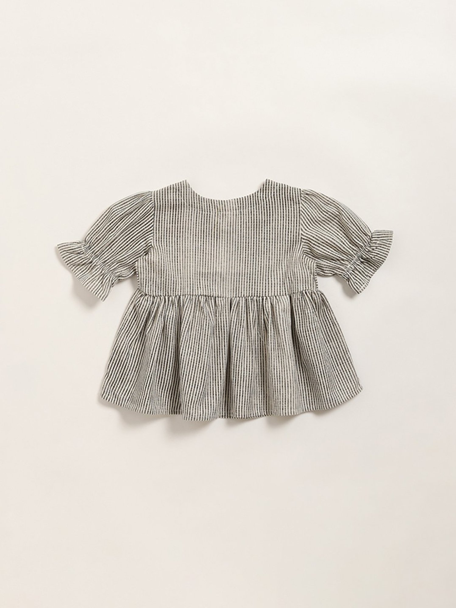 Utsa Kids by Westside Black Floral Cotton Blend Empire Dress