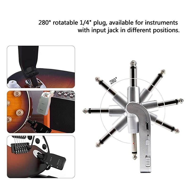 Wireless Guitar System 24G Rechargeable Transmitter Receiver for Electric Guitar Bass