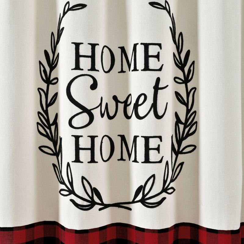 Home Sweet Home Wreath Shower Curtain Red - Lush Décor