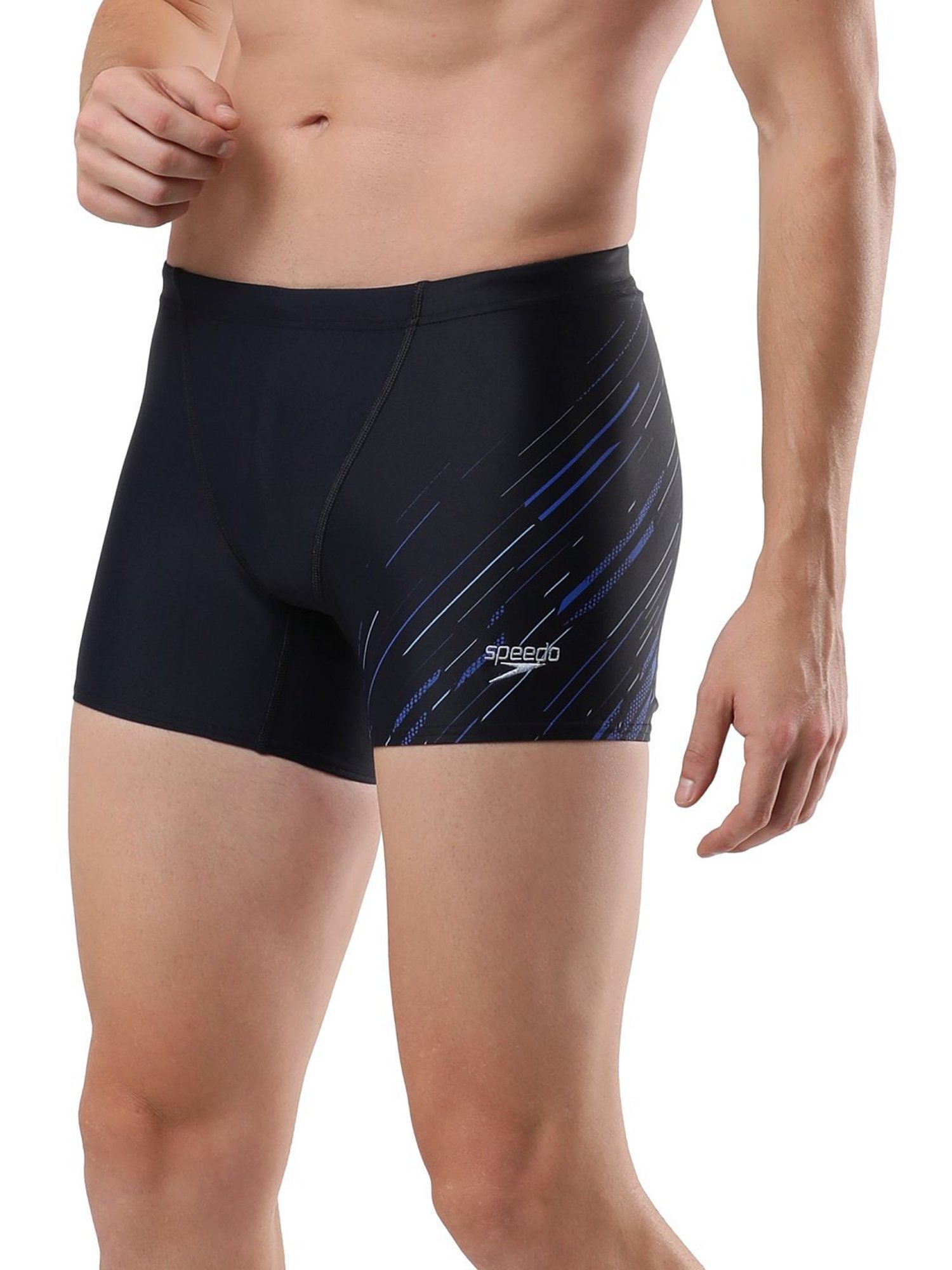Speedo Navy Regular Fit Self Pattern Swimwears