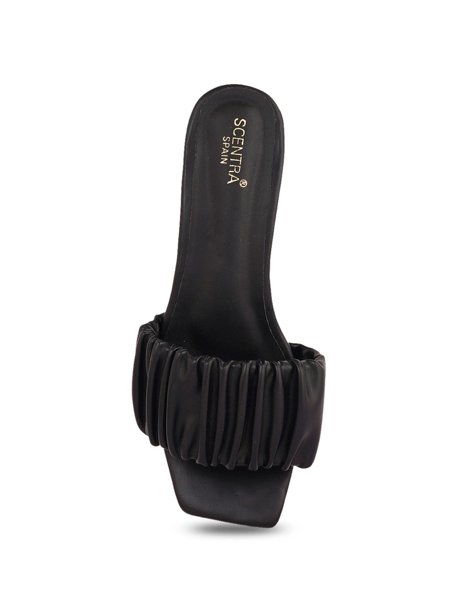 Scentra Women's Black Casual Sandals