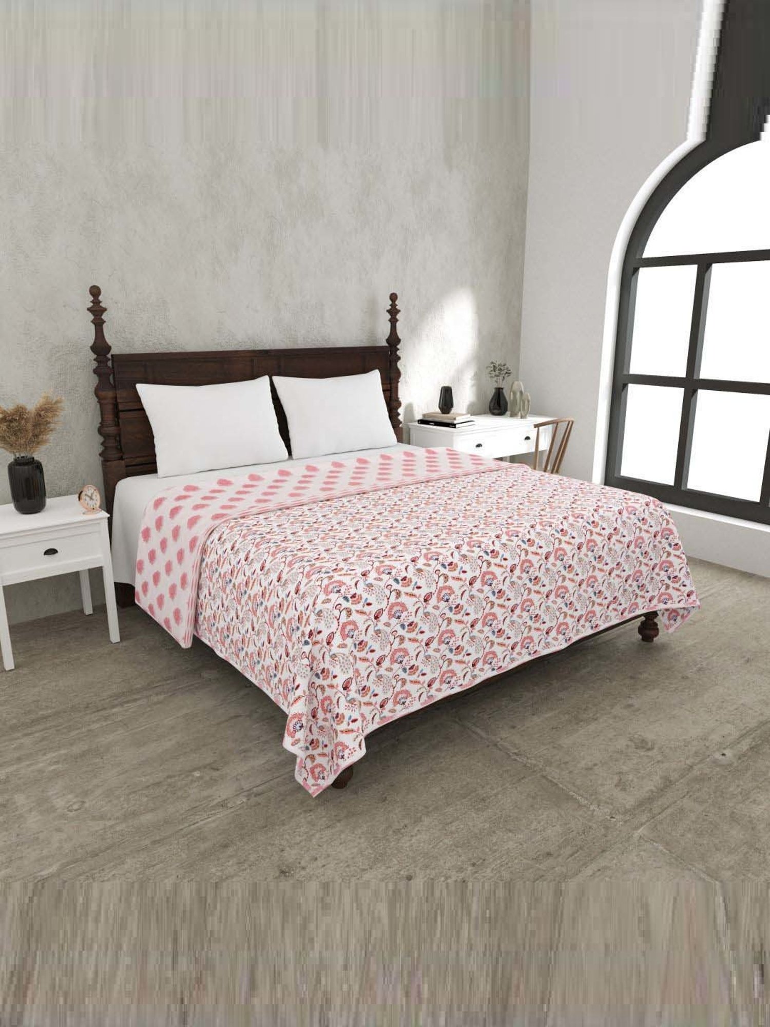 JaipurFabric Light Pink Cotton 150 GSM Reversible Ac Dohar