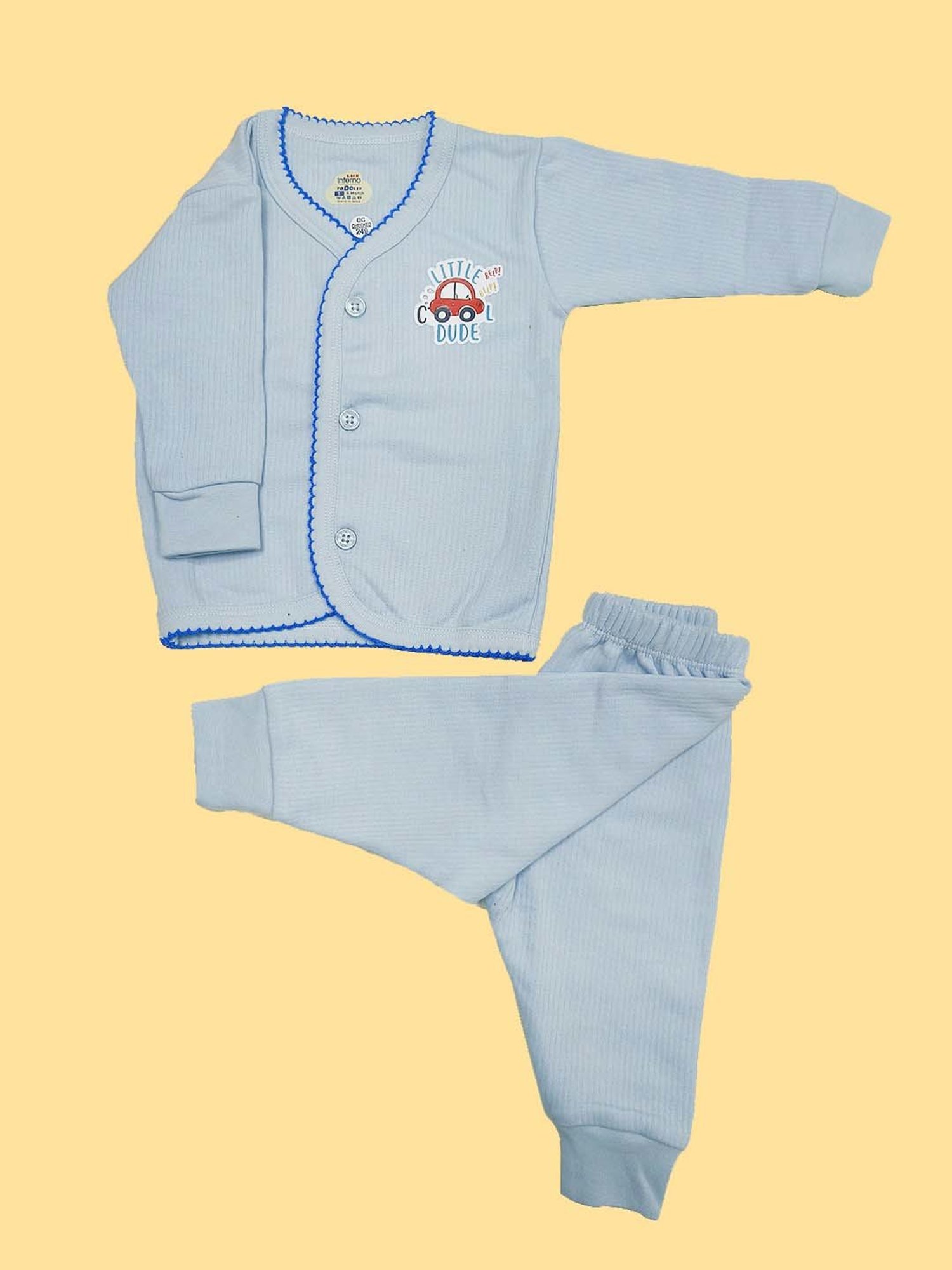 LUX Inferno Kids Blue & Pink Printed Full Sleeves Thermal Set(Pack of 2)