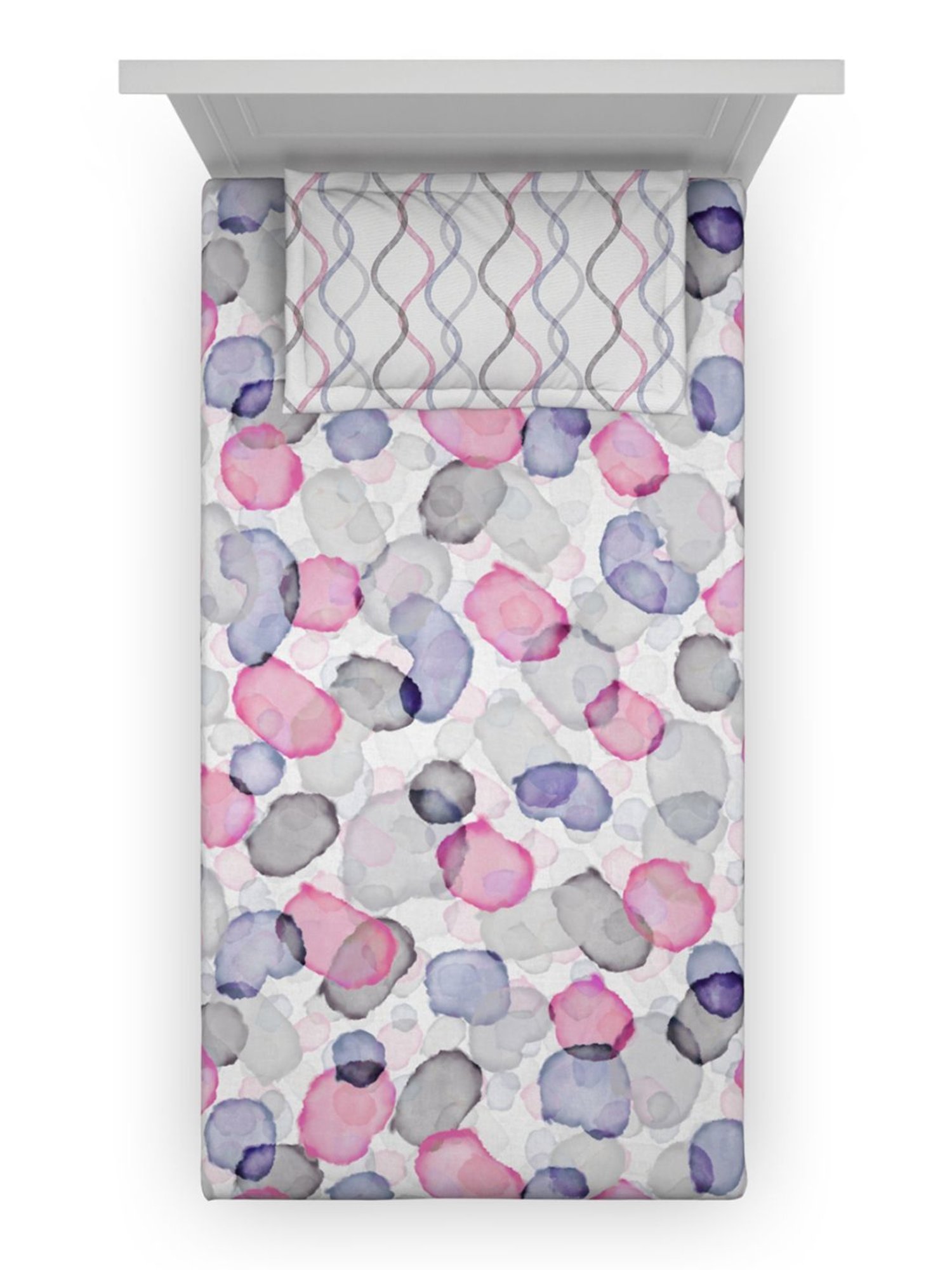 DDecor Abstract Pink 136 TC Cotton Single Bed Sheet With 1 Pillow Cover