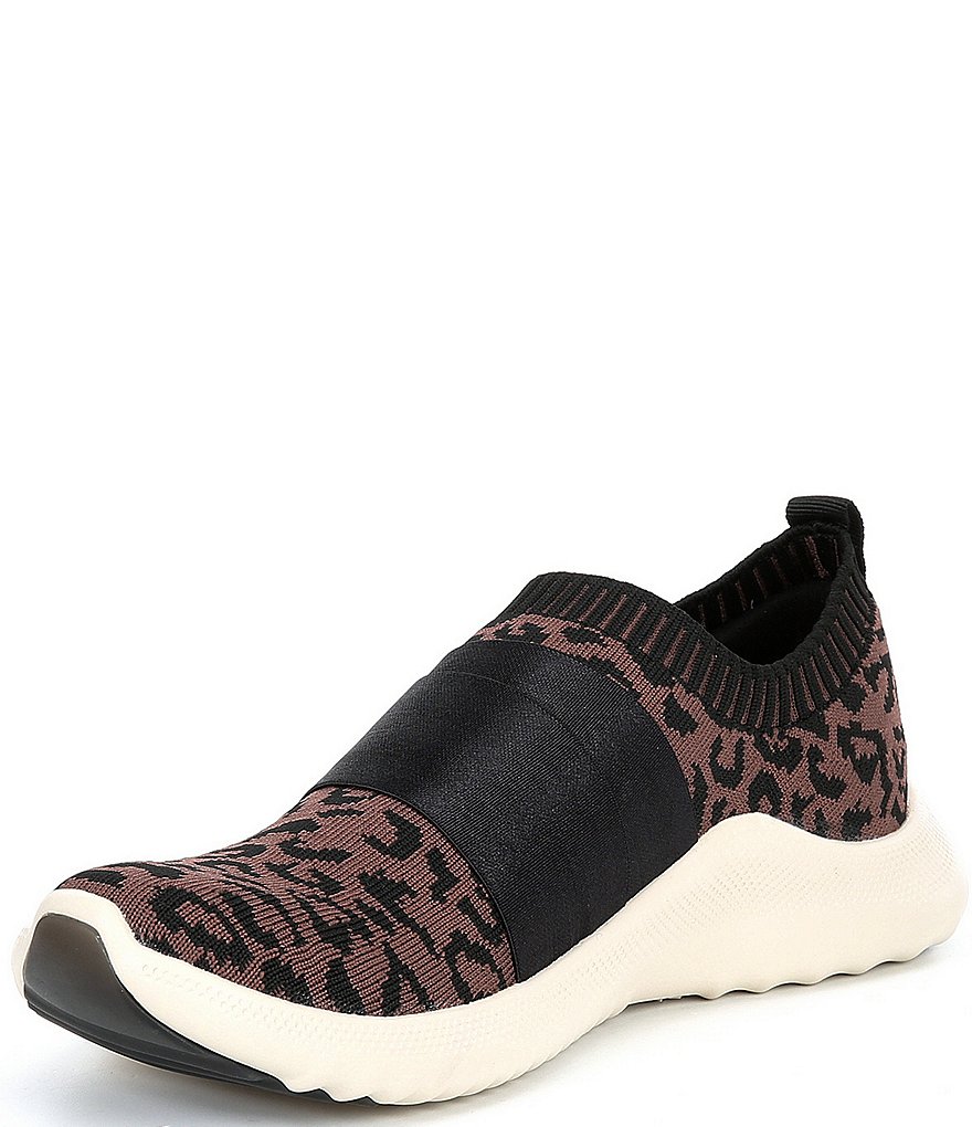 Aetrex Allie Leopard Knit Slip-On Sneakers