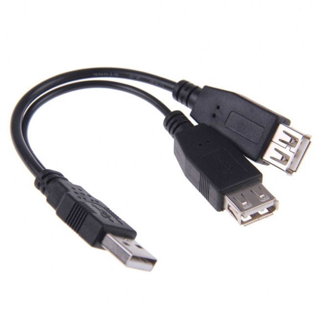 CHENYANG USB 2.0 A Male to Dual Data USB 2.0 A Female + Power Cable USB 2.0 A Female Extension Cable 20cm