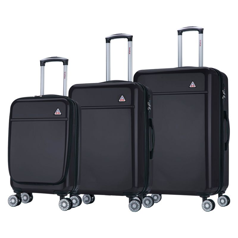 InUSA Avila 3pc Hardside Spinner Luggage Set 20"& 24"& 28" - Black