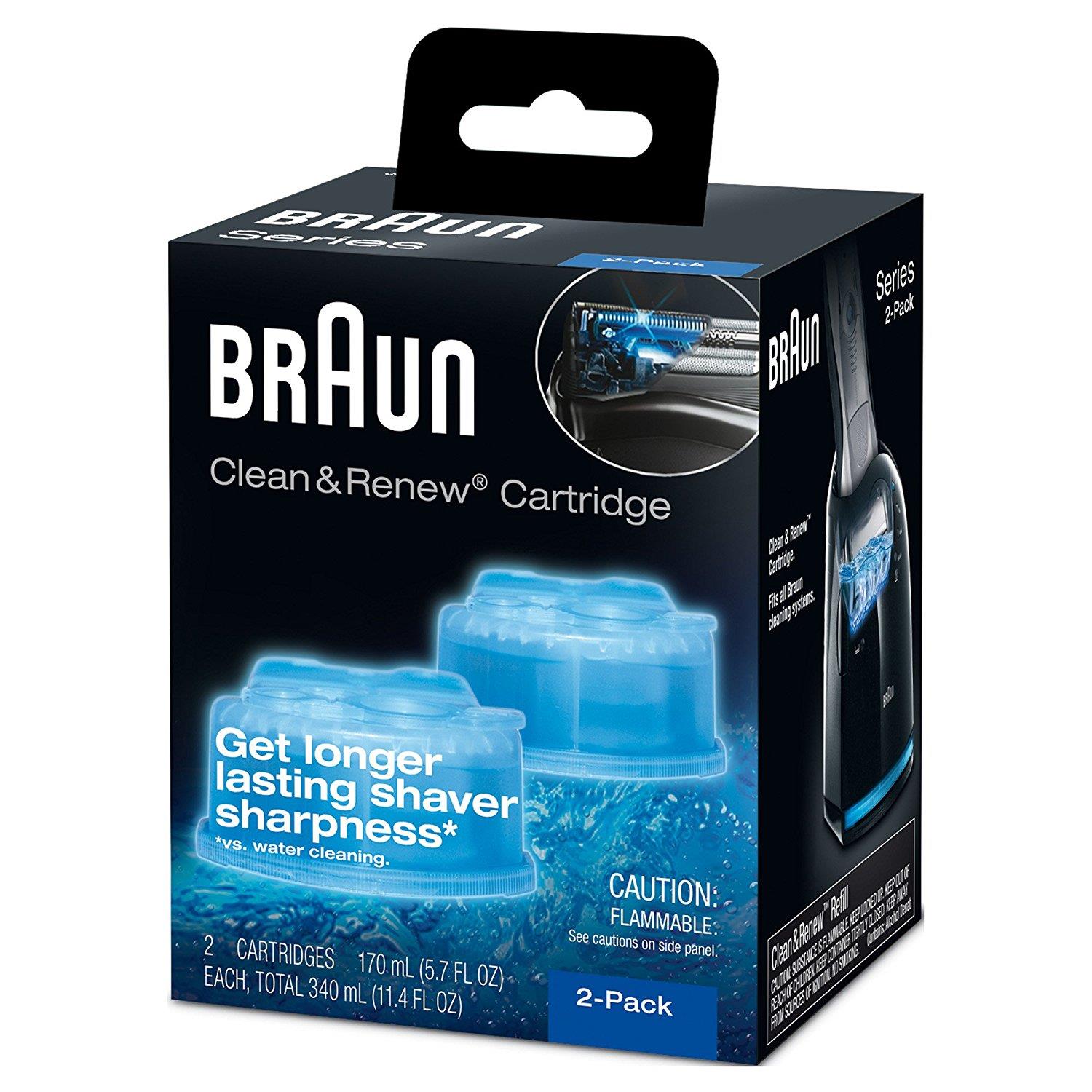 Braun Clean & Renew Refill Cartridges, Replacement Cleaner, Cleaning Solution (10 pack) for Series 3, Series 5, Series 7 & Series 9 + Double Ended Shaver Brush + HeroFiber Ultra Gentle Cleaning Cloth