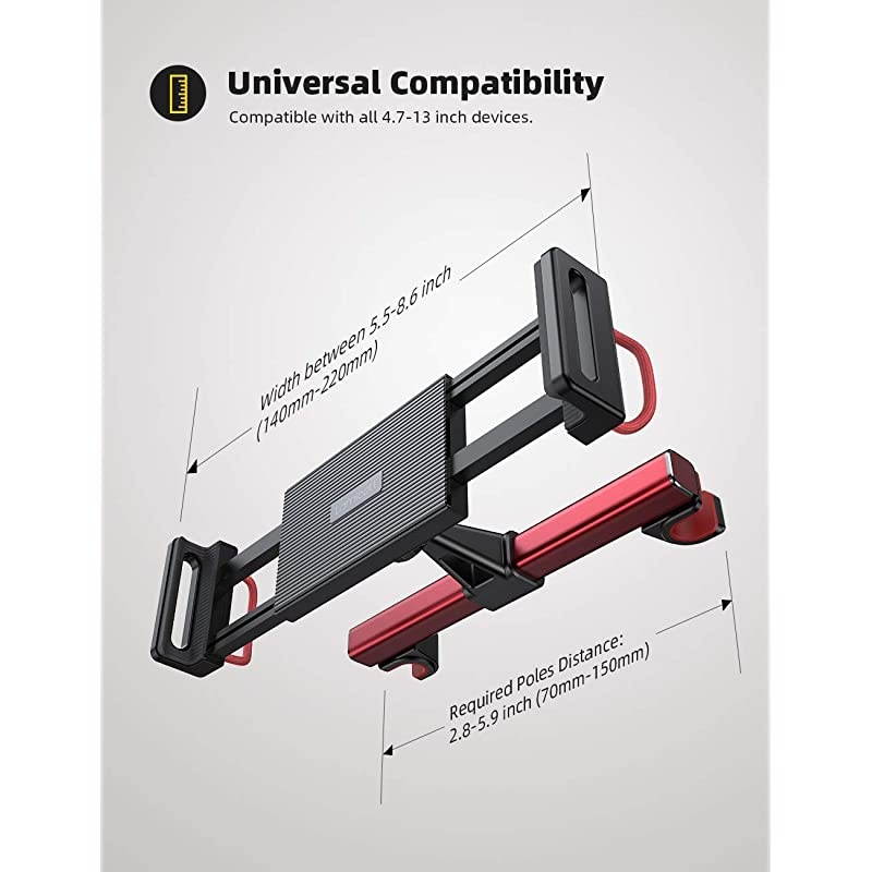 Headrest Tablet Holder Car Tablet Mount  Headrest Stand Cradle Compatible with Devices Such as iPad Pro Air Mini Galaxy Tabs Other 47 129 Cell Phones and Tablets Red