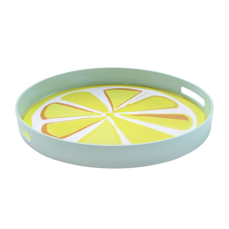 Trina Turk 15" Plastic Lemon Slice Round Tray