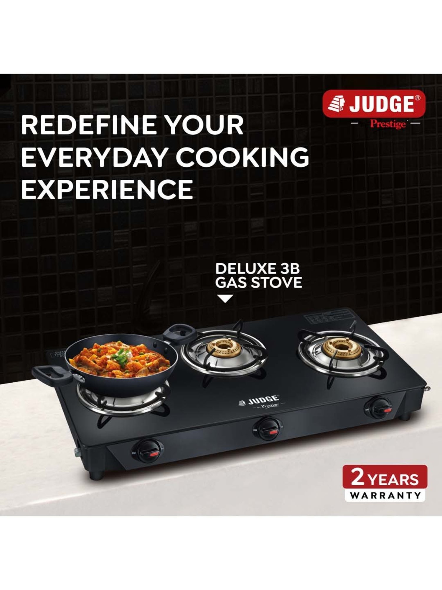 JUDGE Optima Plus Black Glass Induction 1600W Cooktop