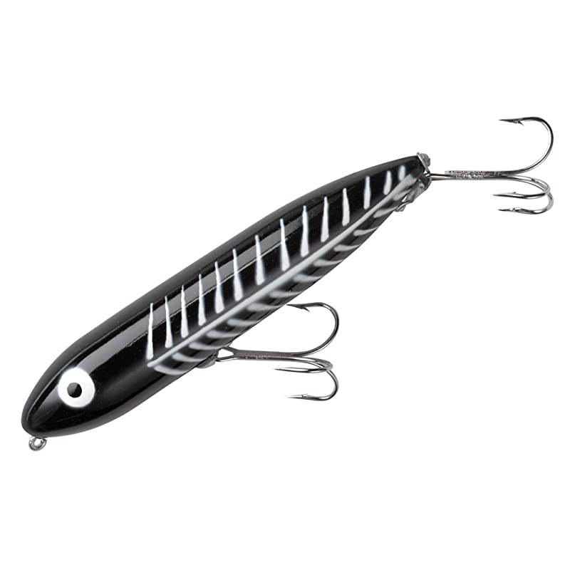 Zara Spook Topwater Fishing Lure Legendary WalkTheDog Lure Black Shore Minnow Zara Spook 34 oz