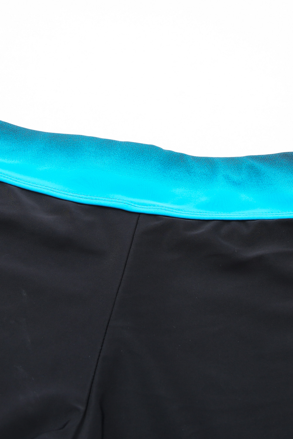 Blue Colorblock Criss Cross Back Tankini Swimsuit