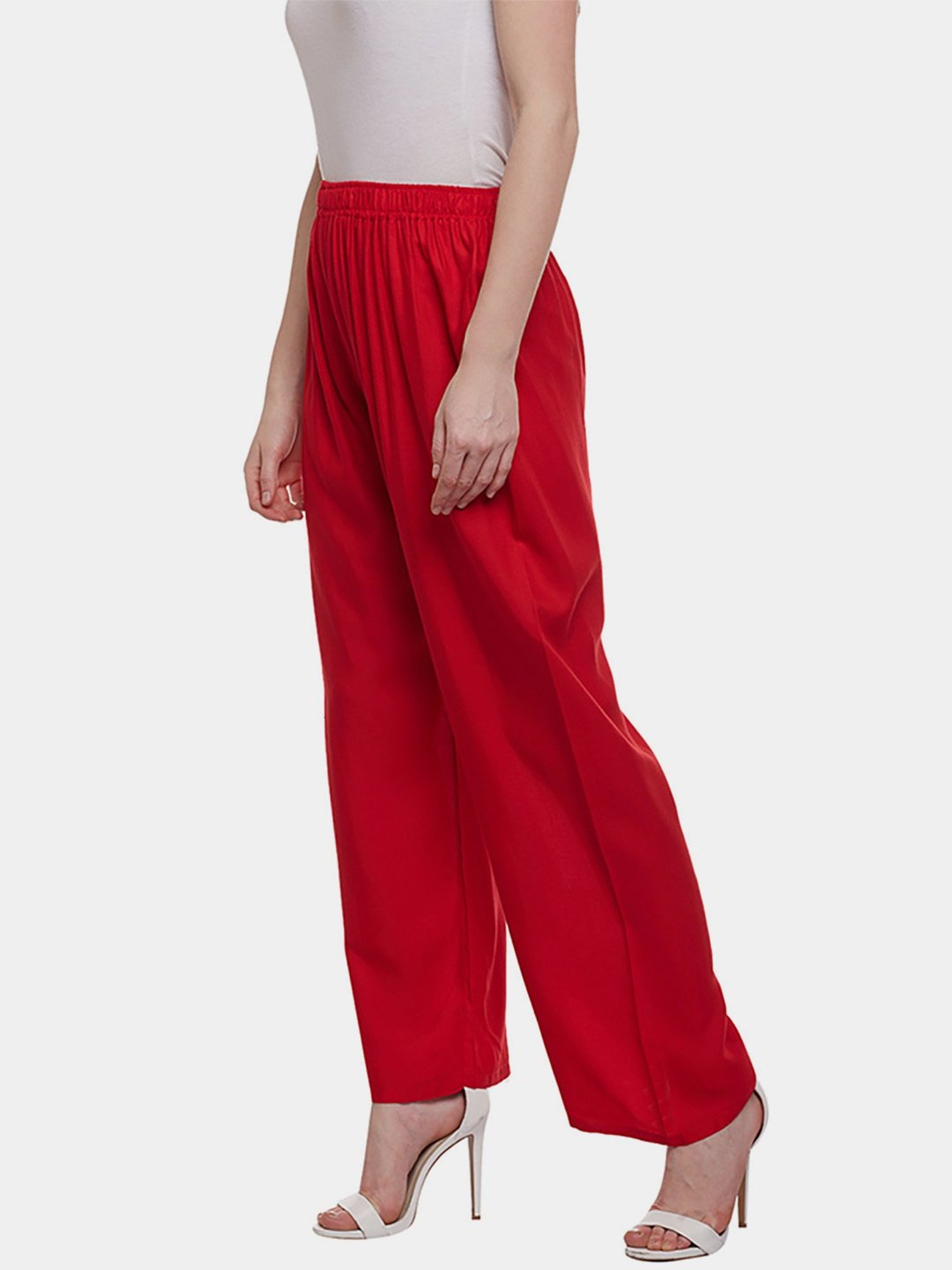Castle Red Straight Fit Palazzos