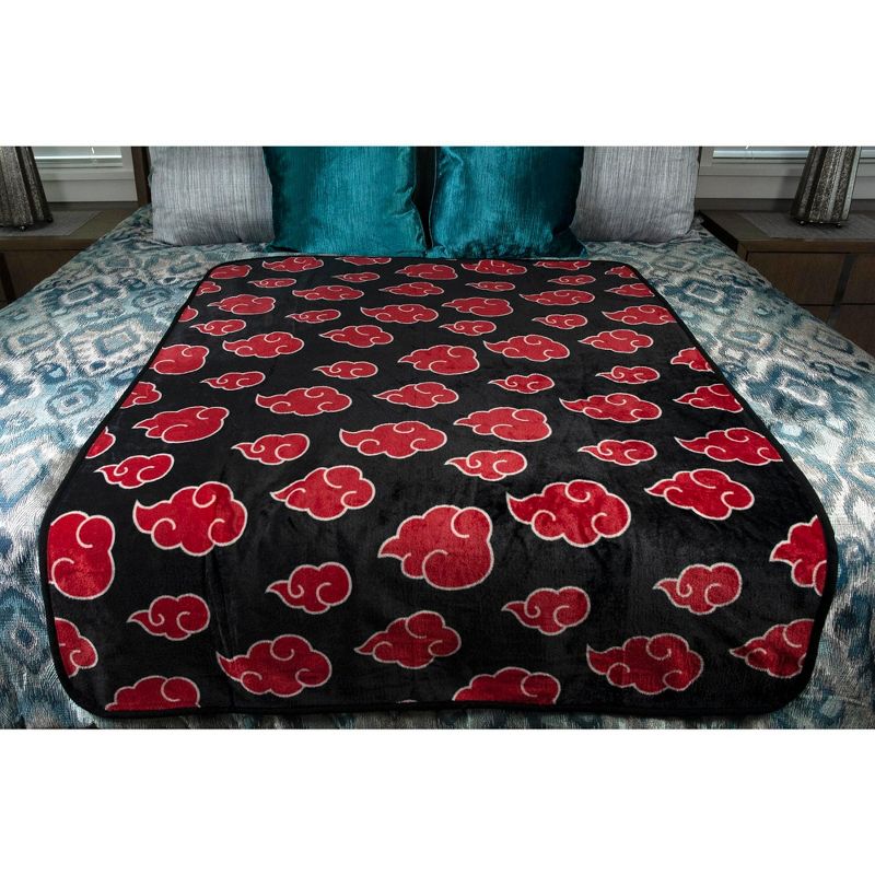 Just Funky Naruto: Shippuden Akatsuki Red Cloud Anime Throw Blanket | 60 x 45 Inches