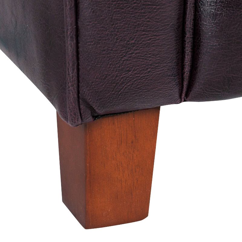 Kids' Faux Leather Accent Chair with Rolled Arms Brown - Home Pop