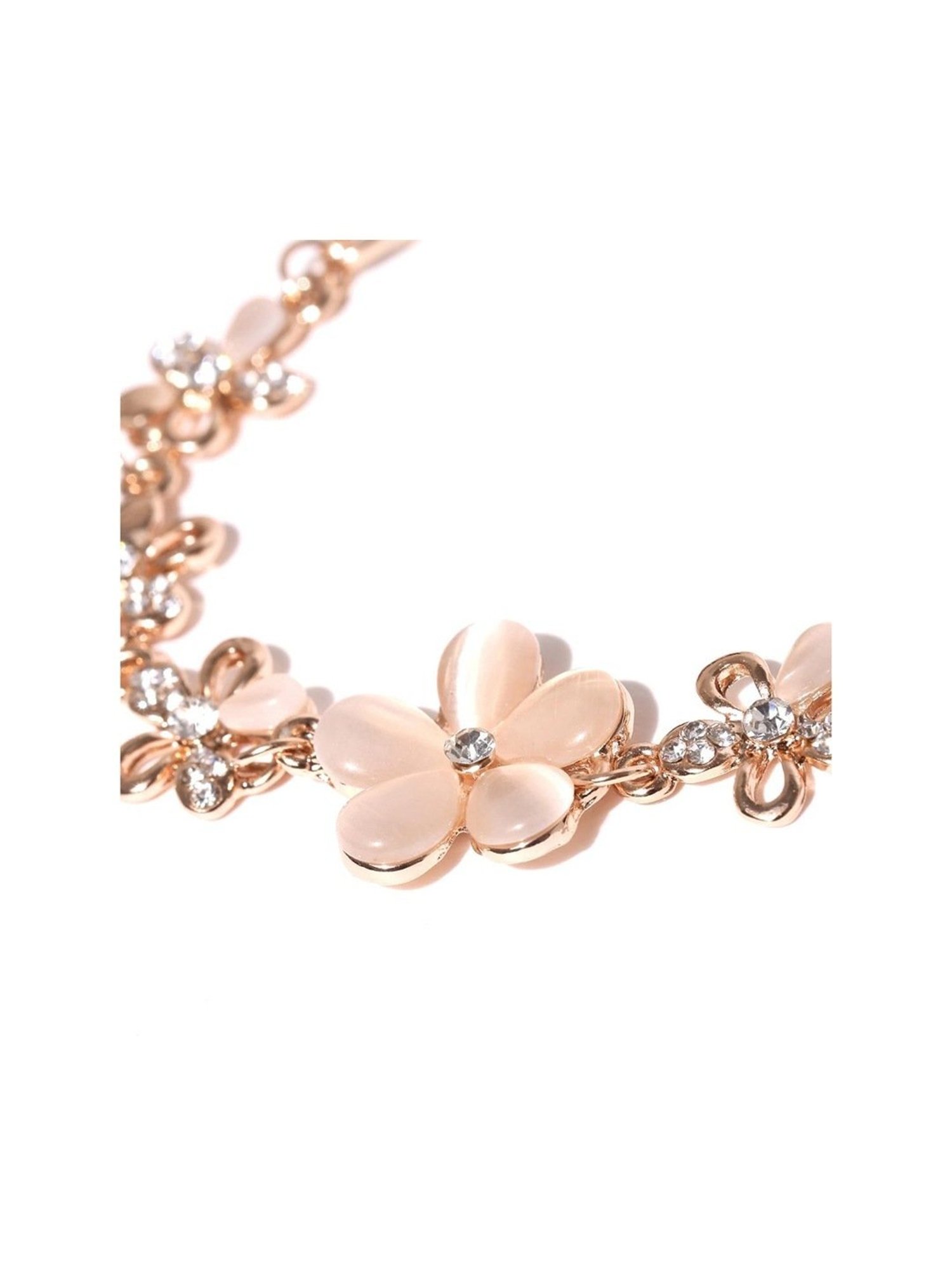 YouBella Stylish Fancy Party Wear Jewellery Gold-Plated Flexible fit Bracelet