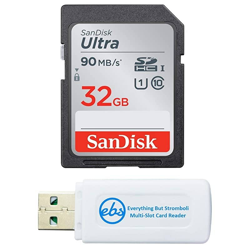 32GB SDHC SD Ultra Memory Card Works with Kodak PIXPRO Astro Zoom AZ252, AZ251, AZ401 Camera UHS-I (SDSDUNR-032G-GN6IN) Bundle with (1) Everything But Stromboli Combo Card Reader